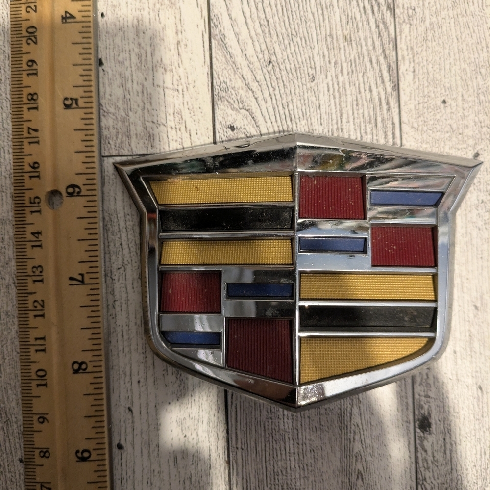 Cadillac Car Emblem - Silver, Red, Yellow